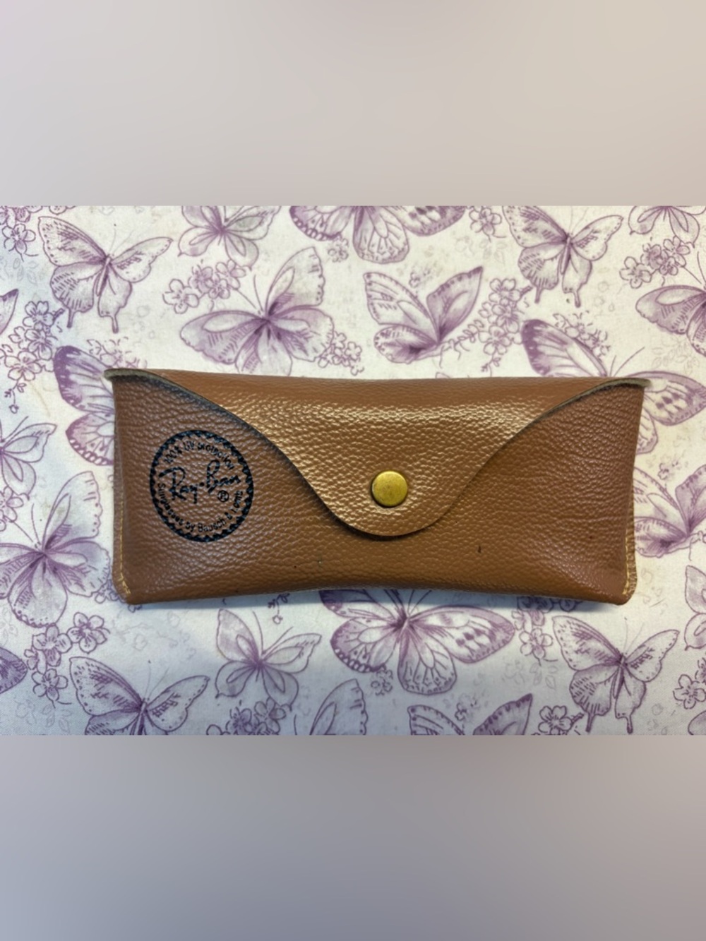 🌀Ray-Ban Brown Leather Sunglasses Case